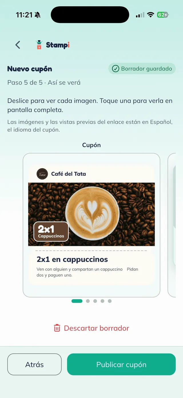 Cree cupones para su negocio